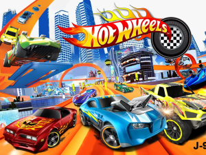 a video game of a hot wheels race